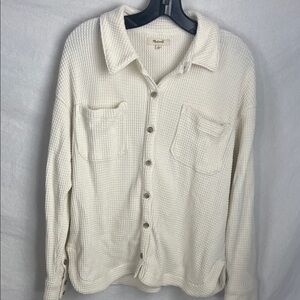 Madewell Ivory Waffle Knit Top small